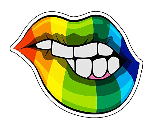 WickedGoodz Rainbow Lips Decal - Rainbow Bumper Sticker - for Laptops Tumblers Windows Cars Trucks Walls - Full Color WickedGoodz Rainbow Lips Decal - Rainbow Bumper Sticker - for Laptops Tumblers Windows Cars Trucks Walls - Full Color