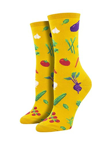 Socksmith Women's inchVeggie Might inch Crew Socks, Yellow