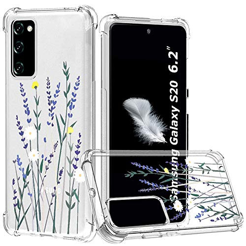 YCJACE Case Compatible with Samsung Galaxy S20 with Lavender Pattern, Crystal Clear Case for S20 Bumper Transparent TPU Shockproof Protective Case Cover for Samsung Galaxy S20 (2020) 6.2 inch YCJACE Case Compatible with Samsung Galaxy S20 with Lavender Pattern, Crystal Clear Case for S20 Bumper Transparent TPU Shockproof Protective Case Cover for Samsung Galaxy S20 (2020) 6.2 inch