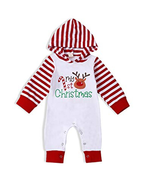 HKALL Toddler Baby Girl Christmas Stripe Long Sleeve Romper Tutu Dress Outfit (A-Red, 3-6 Months) HKALL Toddler Baby Girl Christmas Stripe Long Sleeve Romper Tutu Dress Outfit (A-Red, 3-6 Months)