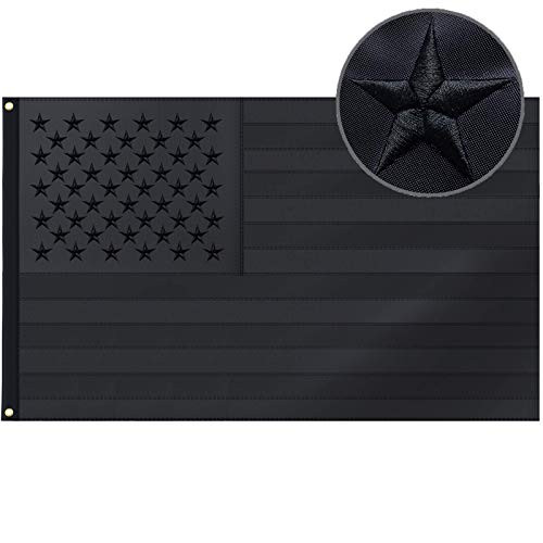 DECA Black American Flag,3x5 Ft US Flag with Sewn Stripes Embroidered Stars, Brass Grommets - Durable and Fade The United States Home Outdoor Decoration DECA Black American Flag,3x5 Ft US Flag with Sewn Stripes Embroidered Stars, Brass Grommets - Durable and Fade The United States Home Outdoor Decoration