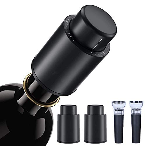 4 Pack Wine Bottle Stoppers,Reusable Vacuum Wine Preserver with Time Scale Record,Wine Savers Vacuum Pump Corks Keep Wine Really Fresh,Ideal for Wine Lovers 4 Pack Wine Bottle Stoppers,Reusable Vacuum Wine Preserver with Time Scale Record,Wine Savers Vacuum Pump Corks Keep Wine Really Fresh,Ideal for Wine Lovers