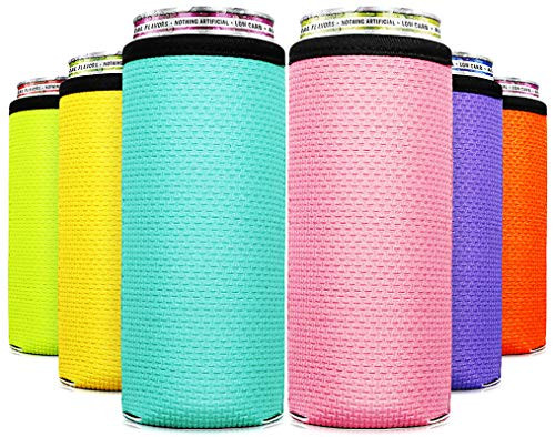 Skinny Can Coozie For Slim Cans Slim Can Cooler (6PCS) Slim Can Skinny Can Cooler Beer Coozies Slim Tall Can Coozie Can Coolers