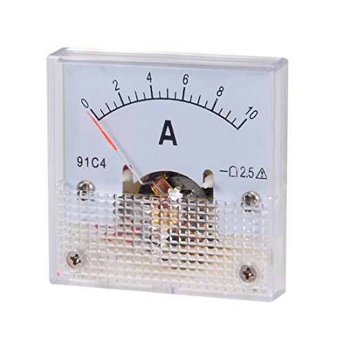 uxcell Analog Current Panel Meter DC 0-10A 91C4 Ammeter 45x35x45mm for Automotive Circuit Testing Charging Battery Ampere Tester Gauge Pack of 1