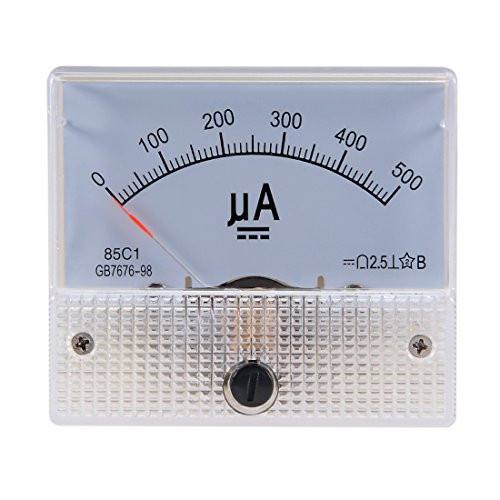 uxcell Analog Current Panel Meter DC 0-500uA 85C1 Ammeter for Circuit Testing Charging Battery Ampere Tester Gauge Pack of 1