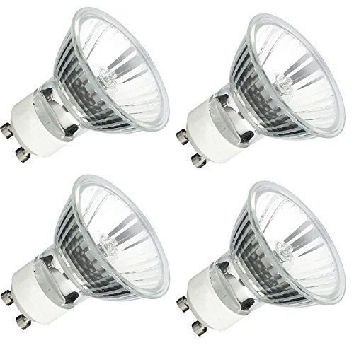 Pyramid Bulbs P64978 (4-Pack) 50W/GU10/120V 50-Watt MR16 Halogen Light Bulb, Glass Cover, Dimmable, GU10 base