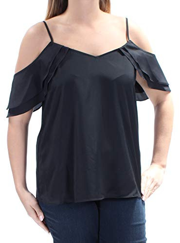 Bar III Womens Off-The-Shoulder Adjustable Straps Tank Top Black XS