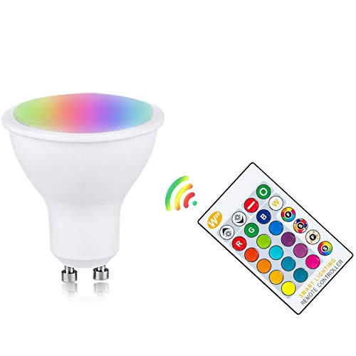 FAMKIT RGB LED Light Bulb, Color Changing Light Bulb with Remote , 10W Equivalent, 200LM Dimmable E26 Screw Base RGBW, Mood Light Flood Light Bulb Multicolor Decorative Lighting Bulb for Home