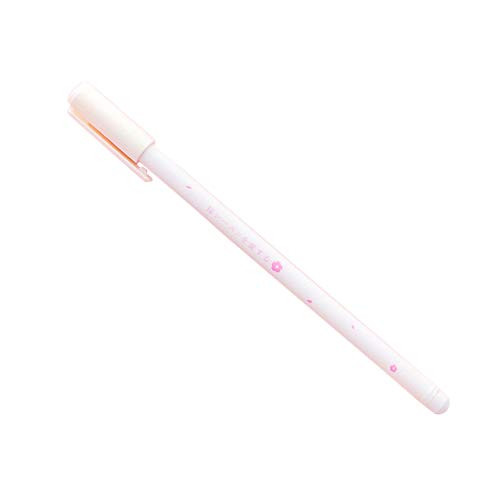 Anniston School Stationery, 0.38mm Pretty Flower Student Writing Drawing Ink Gel Pen Stationery Kids Gift for Middle High School Office College Student Girl Boy Adult, White