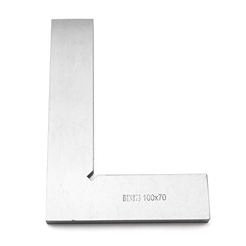 Magic and shell Machinist Square Ruler 100x70mm/3.94x2.76inch 90 Degree Carbon Steel Machinist Square Ruler L Shaped Right Angle Ruler Woodworking Square Measure Tool