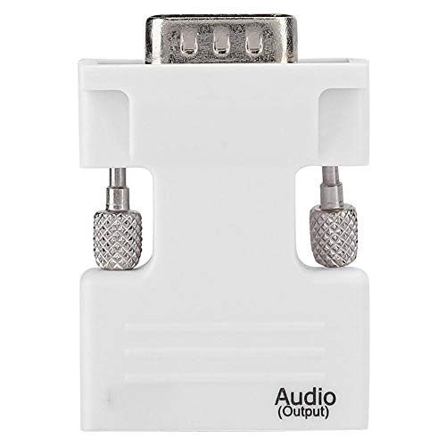 HDMI Adapter Converter 1080P HDMI to VGA Audio with 3.5mm Cable Portable HDMI Connector for PC Laptop TV (White)