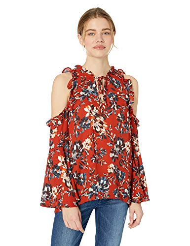 Jack by BB Dakota Junior's Off to The Market Heritage Floral Printed CDC top, Rust, Extra Small