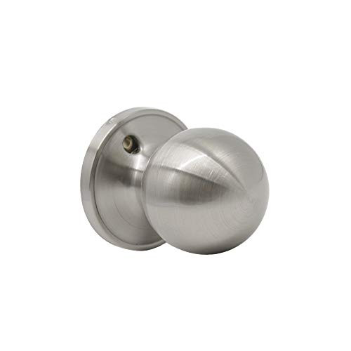 Probrico(1 Pack) Round Satin Nickel Single Dummy Door Knobs, Individual Non-Turning Dummy Door Knob Single Side, Interior Door Knobs, Easy Installation