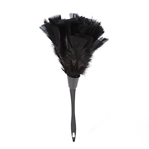 Shoplice Turkey Feather Duster - 5 Colors Soft Turkey Feather Duster Brush With Black Handle Home Furniture Car Cleaning Tools(Black)