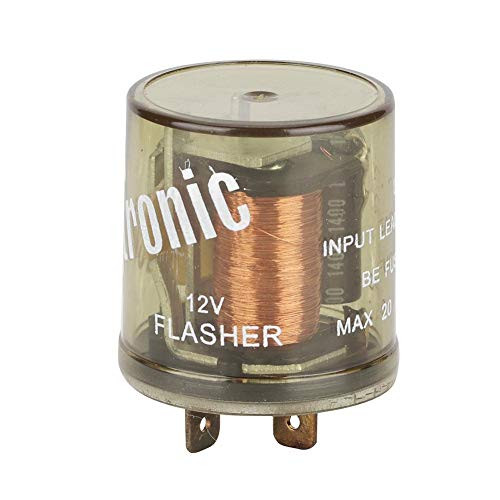 Acouto Motorcycle Flasher Relay, 2 Pin 12V Motorcycle Electronic Turn Signal Light LED Flasher Adjustable Flasher Relay Heavy Duty Turn Signal Flasher Relay Hyper Blink Flash Fix