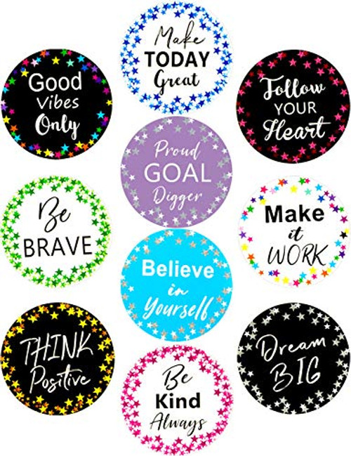 Classroom Bulletin Board Decoration Cutouts 20Pcs confetti Stars Positive Sayings Accents for School Kids Room Decor