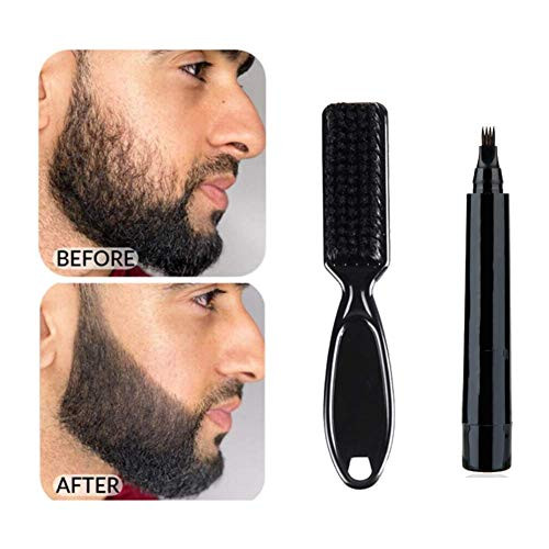 Relleno de lápiz para barba para hombre, Punta de microhorquilla para aplicación sin costuras, para bigote y cejas/barbero, a prueba de agua y sudor, aspecto juvenil natural (Black, PenplusBrush) Relleno de lápiz para barba para hombre, Punta de microhorquilla para aplicación sin costuras, para bigote y cejas/barbero, a prueba de agua y sudor, aspecto juvenil natural (Black, PenplusBrush)