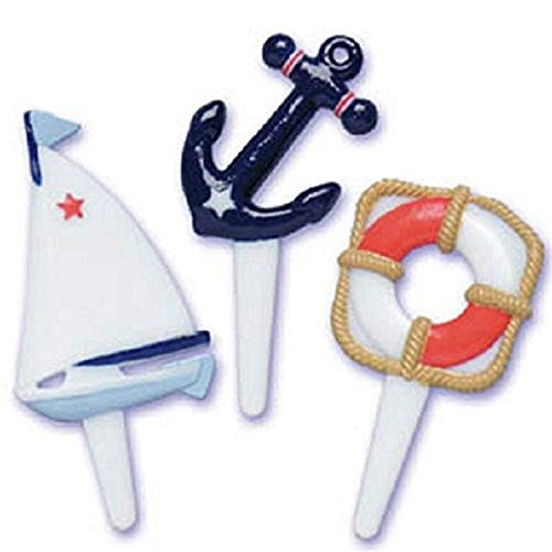 Bakery Supplies Nautical Sailboat Cupcake Picks (Set of 24)