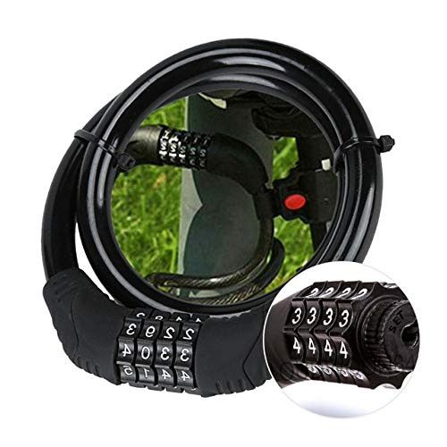 JINSUO LYDBM Bike Password Lock Anti-Theft Combination Number Code Bicycle Lock Steel Cable Chain Security Safety Lock Bike Cycle Accessories (Color : Black)