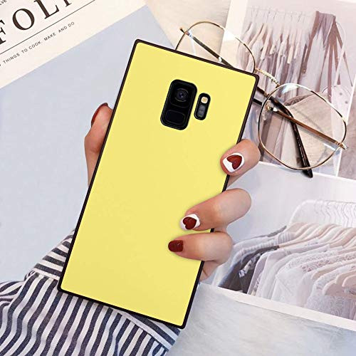 Samsung Galaxy S9 Square Edges Phone Case Soft TPU Slim Case for Samsung Galaxy S9 - Yellow Lemon Color