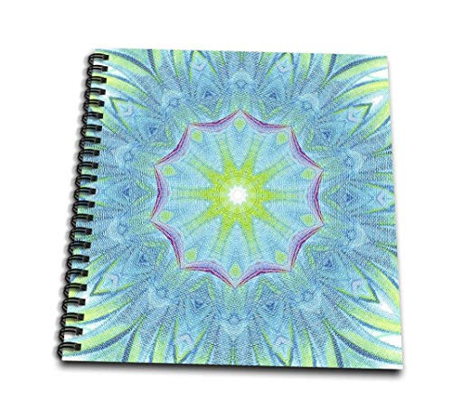 3dRose Blue Red Yellow Pinwheels Kaleidoscope Pattern-Drawing Book, 8 by 8 inch (db_39477_1)
