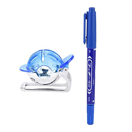Samfox Golf Ball Marker, Golf Ball Liner Line Marker Drawing Template Alignment Tool with Pen(Blue)