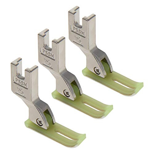 Othmro T58N Plastic Narrow Presser Foot, Industrial Sewing Foot Hinged yellow silver 3pcs