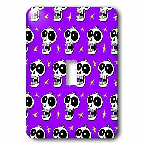 3dRose LLC lsp_58963_1 Skull Pattern Toon Skull 2B On Violet Single Toggle Switch