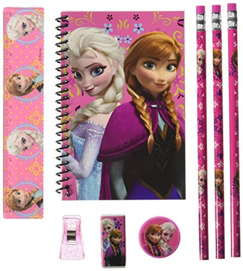 Disney Frozen Princess Anna Elsa & Olaf Stationary Set for Kids - Pink