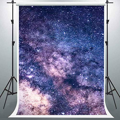 EARVO 5x7ft Colorful Galaxy Backdrop Universe Themed Party Shining Stars Photography Background Cotton Backdrop Studio Video Props EA028