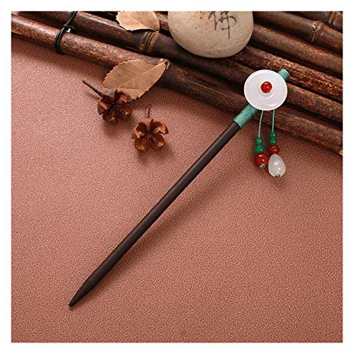 Furunke Vintage Hair Sticks Pick Chinese Style Wooden Chopsticks Flower Hair Pin Clip Women Crystal Hairpins Jewelry Accessories Gifts (Metal Color : 2)