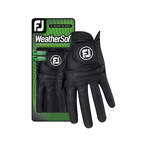 FootJoy Men's WeatherSof Golf Glove Black Medium, Worn on Left Hand