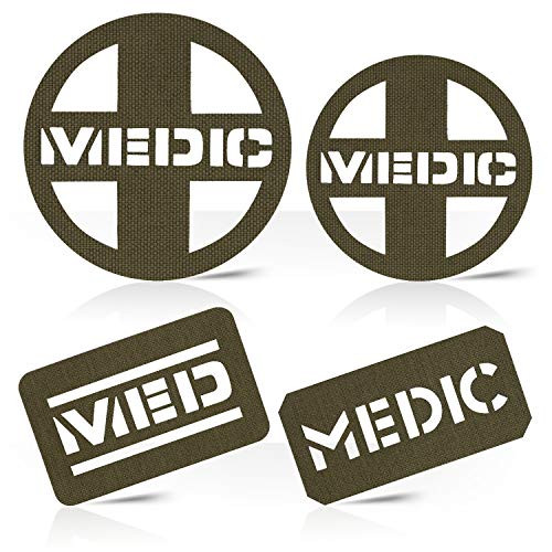 M-Tac Morale Patch Medic Patches Bundle Military Tactical Hook Fasteners (Olive)
