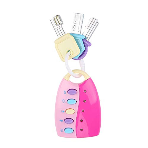 TOPINCN Musical Smart Remote Key, Musical Smart Remote Car Baby Toys Musical Smart Remote Car Key Toys Pretend Play Music Education Toys(Pink)