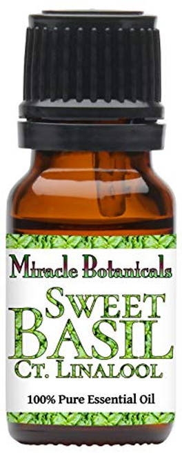 Miracle Botanicals Basil, Sweet ct. Linalool Essential Oil - 100percent Pure Ocimum Basilicum - Therapeutic Grade (10ML) Miracle Botanicals Basil, Sweet ct. Linalool Essential Oil - 100percent Pure Ocimum Basilicum - Therapeutic Grade (10ML)