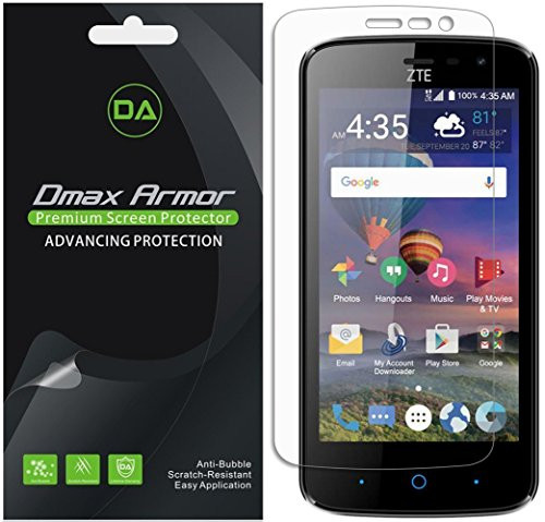 [6-Pack] Dmax Armor for ZTE Majesty Pro Plus Screen Protector, Anti-Bubble High Definition Clear Shield - Lifetime Replacement