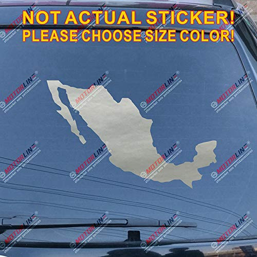 3S MOTORLINE Map of Mexico Decal Sticker Mexican Car Vinyl Pick Size Color die Cut no bkgrd (Silver, 4'' (10.2cm)) 3S MOTORLINE Map of Mexico Decal Sticker Mexican Car Vinyl Pick Size Color die Cut no bkgrd (Silver, 4'' (10.2cm))