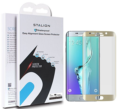 Stalion Shield Tempered Glass Screen Protector for Samsung Galaxy S6 Edge+ Plus 5.7"(Gold Platinum)