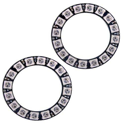 2PCS 16 RGB LED Ring 16 X WS2812 5050 with Integrated Drivers 16 Bits for Arduino Raspberry Pi ESP8266 Nodemcu