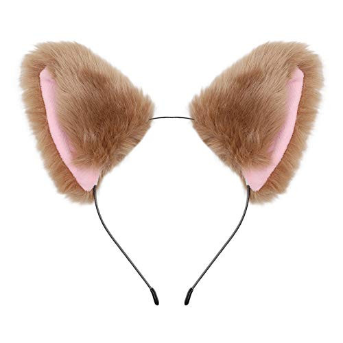 BAOBAO Women Girl Cat Fox Long Fur Ears Headband Party Cosplay Costume Hairband