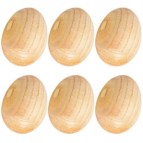 Facmogu 6PCS Natural Wood Egg Shakers Toys Set, Musical Percussion Instrument - Wooden Percussion Musical Egg for Kids