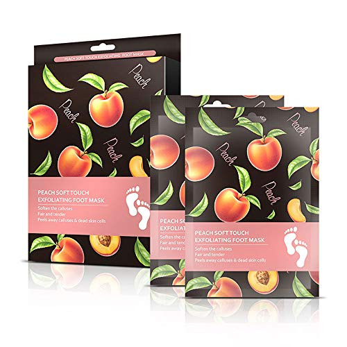 Foot Peel Mask 2 Pack, Peeling Away Calluses and Dead Skin Cells, Make Your Feet Baby Soft, Exfoliating Foot Mask, Repair Rough Heels for Men Women (Peach)