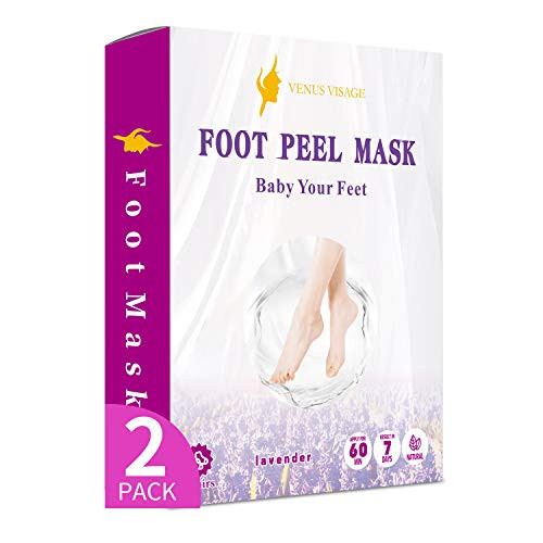 Foot Peel Mask-2 Pack Foot Peeling Mask,Peeling Away Calluses and Dead Skin cells, Exfoliating Sock Foot Mask- Make Your Feet Baby Soft  and  Get a Smooth Skin, Removes  and  Repairs Rough Heels- Exfoliating Peeling Natural Treatment