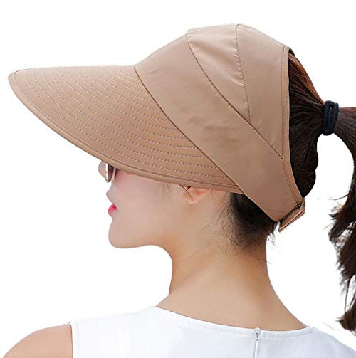 HINDAWI Sun Hat Wide Brim Sun Hats for Women UV Protection Visor Floppy Beach Foldable Packable Cap Khaki HINDAWI Sun Hat Wide Brim Sun Hats for Women UV Protection Visor Floppy Beach Foldable Packable Cap Khaki