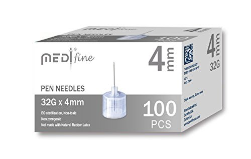 MedtFine Insulin Pen Needles (32G 4mm) 100 Pieces