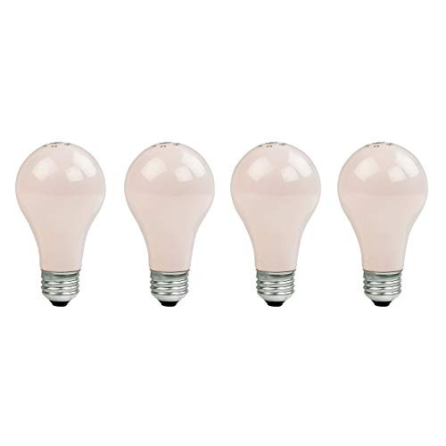 GE Lighting 97483 A19 Light Bulb, 60 Watt, E26 Medium Base, Soft Pink, 4 Pack