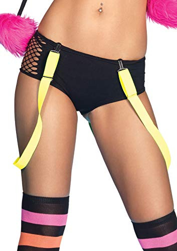 Leg Avenue Women's NEON Color Suspenders NEON Adult Costume, neon Yellow, One Sizes Fit Most