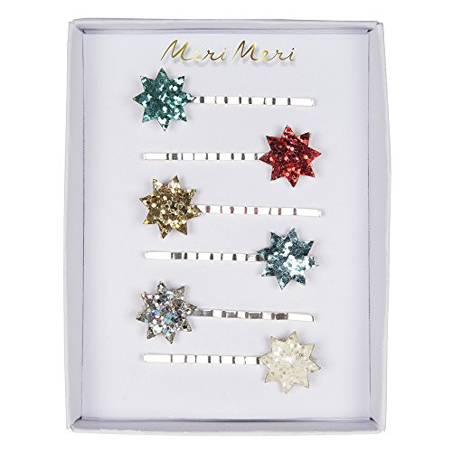Meri Meri, Holiday Hair Clips, Glitter Hair Slides - Star