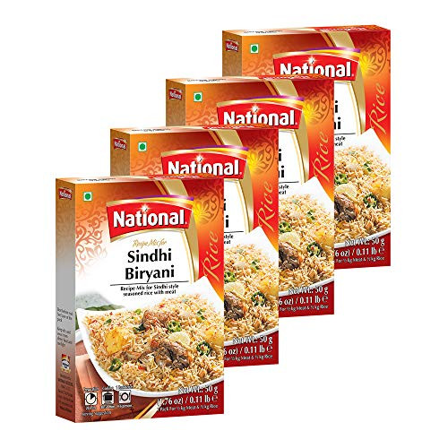National Foods Sindhi Biryani Masala Recipe 1.76 Oz (50g) South Asian Mixed Spice Powder Traditional Food Meat Layered Pilaf Seasoning Box Pack Pack of 4 National Foods Sindhi Biryani Masala Recipe 1.76 Oz (50g) South Asian Mixed Spice Powder Traditional Food Meat Layered Pilaf Seasoning Box Pack Pack of 4