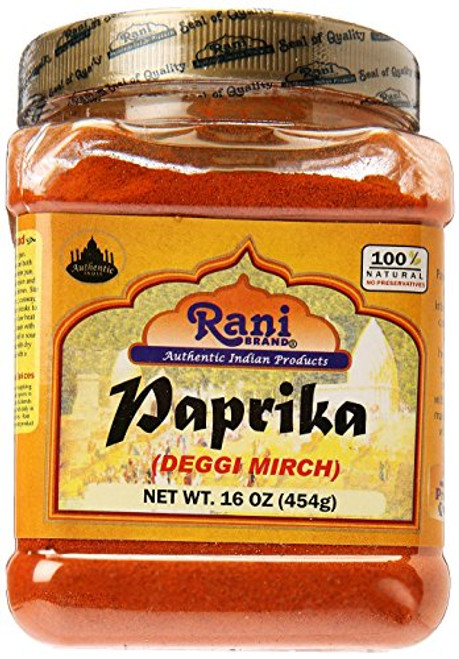 Rani Paprika (Deggi Mirch) Spice Powder, Ground 16oz (454g) ~ All Natural, Salt-Free   Vegan   No Colors   Gluten Friendly   NON-GMO   Indian Origin Rani Paprika (Deggi Mirch) Spice Powder, Ground 16oz (454g) ~ All Natural, Salt-Free   Vegan   No Colors   Gluten Friendly   NON-GMO   Indian Origin